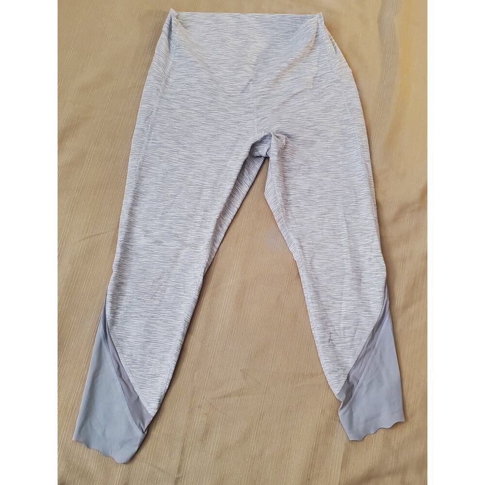 Lululemon Wunder Under II Roll Down Mesh Wee Are From Space Silver Spoon 12